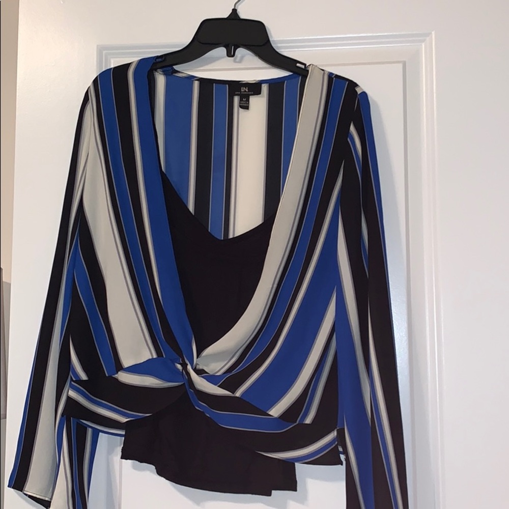 Women’s Striped Blouse with cami attached!